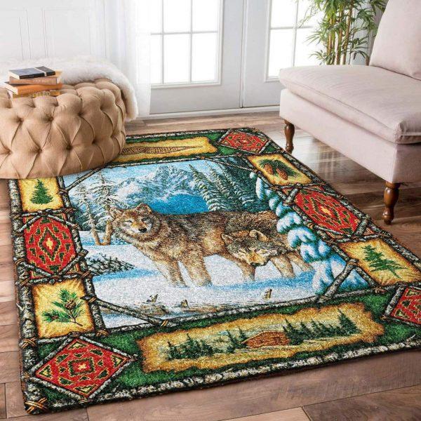 Wolf Art Home Decor Rectangle Area Rug 28