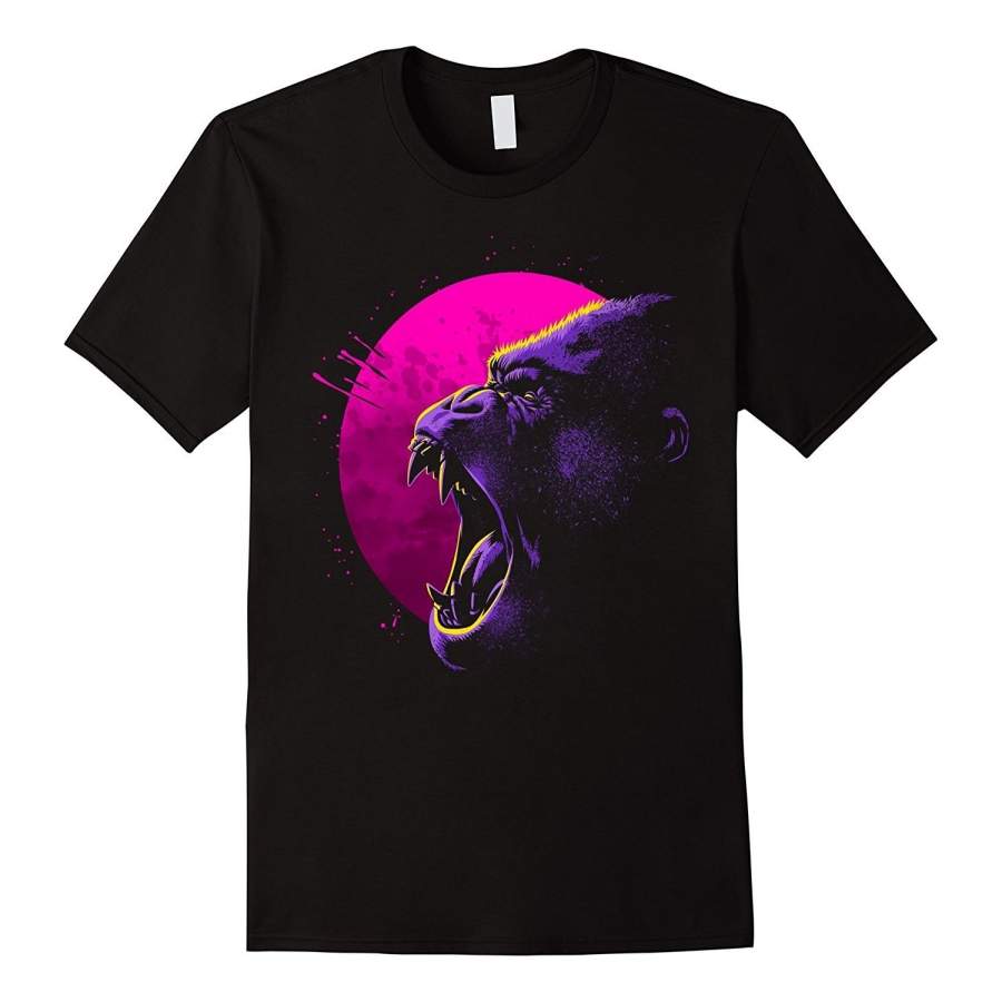 Purple Gorilla T-Shirt Battle In The Jungle Cool Shirt Cheap Fashion Short Sleeved T Shirt