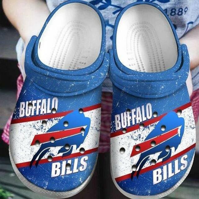 Buffalo Bills Team Football Crocs Crocband Clog Comfortable Water Shoes