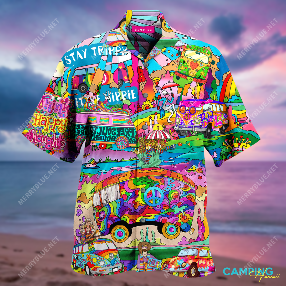 Amazing Camping Hippie Unisex Hawaiian Shirt