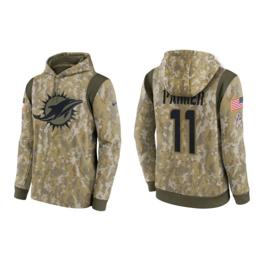 Devante Parker Miami Dolphins Camo 2021 Salute To Service Veterans Day Therma Pullover Hoodie