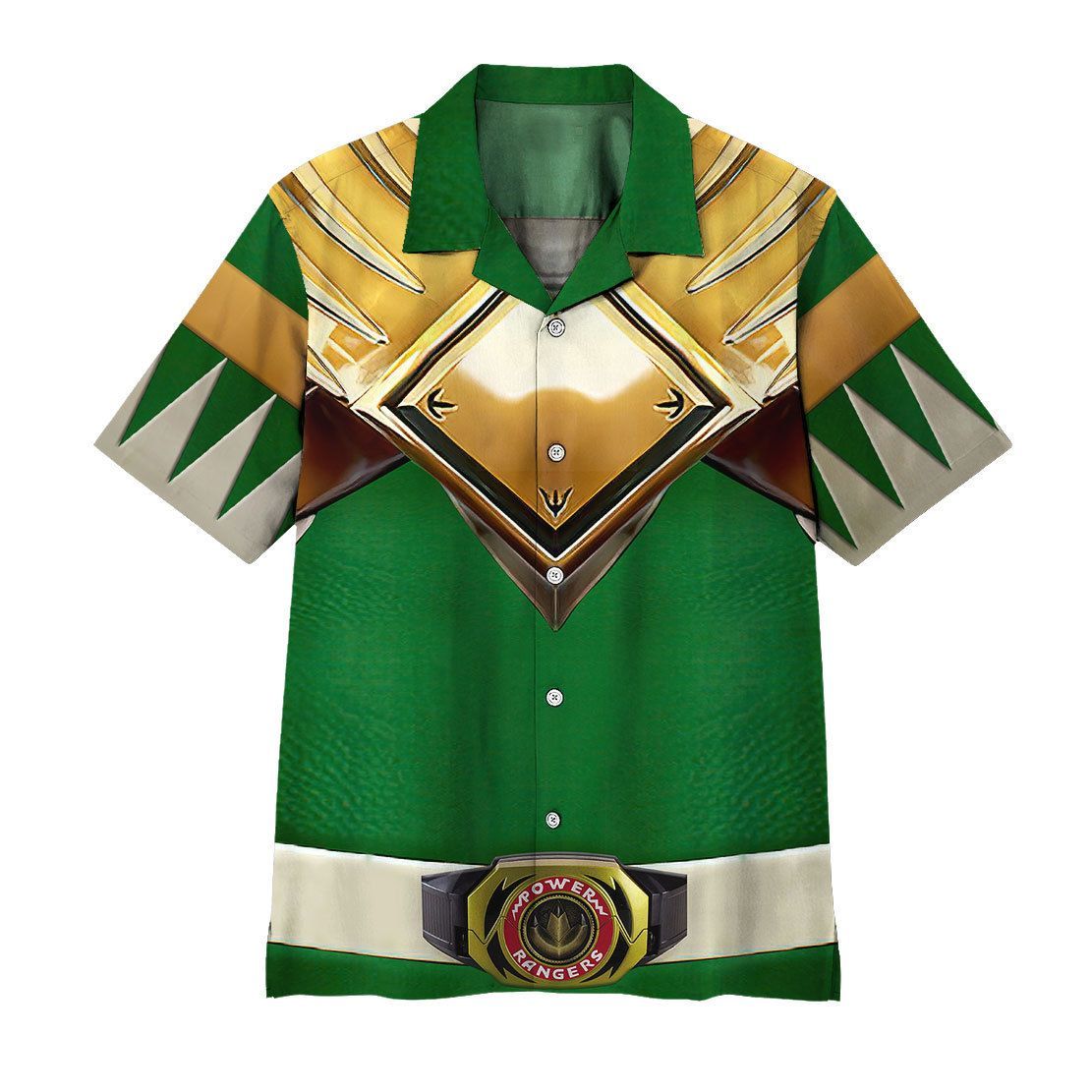 3D Mighty Morphin Power Rangers Green Ranger Hawaii Shirt