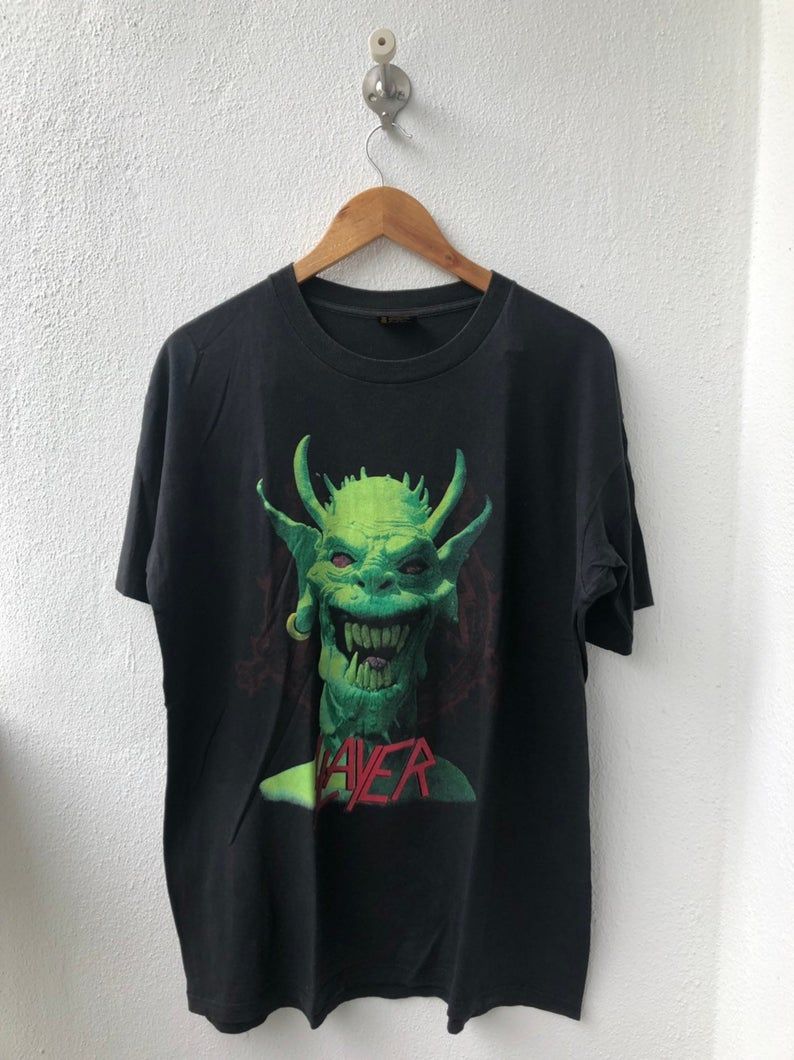 Vintage Slayer Thrash Metal “Root Of All Evil” 1990 Kerry King Band T-Shirt