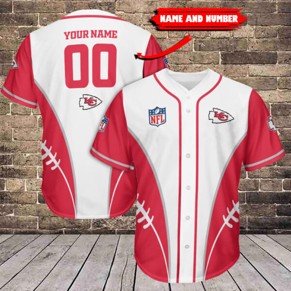 Kansas City Chiefs Personalized Baseball Jersey Bg615