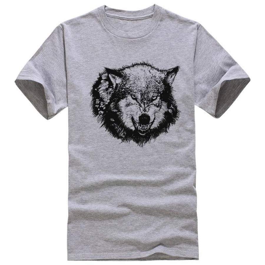 Animal Ferocity Wolf Men T-Shirt Summer Fashion Casual Printed T Shirt Cotton Cool Tees Short Sleeve Tops Male T114