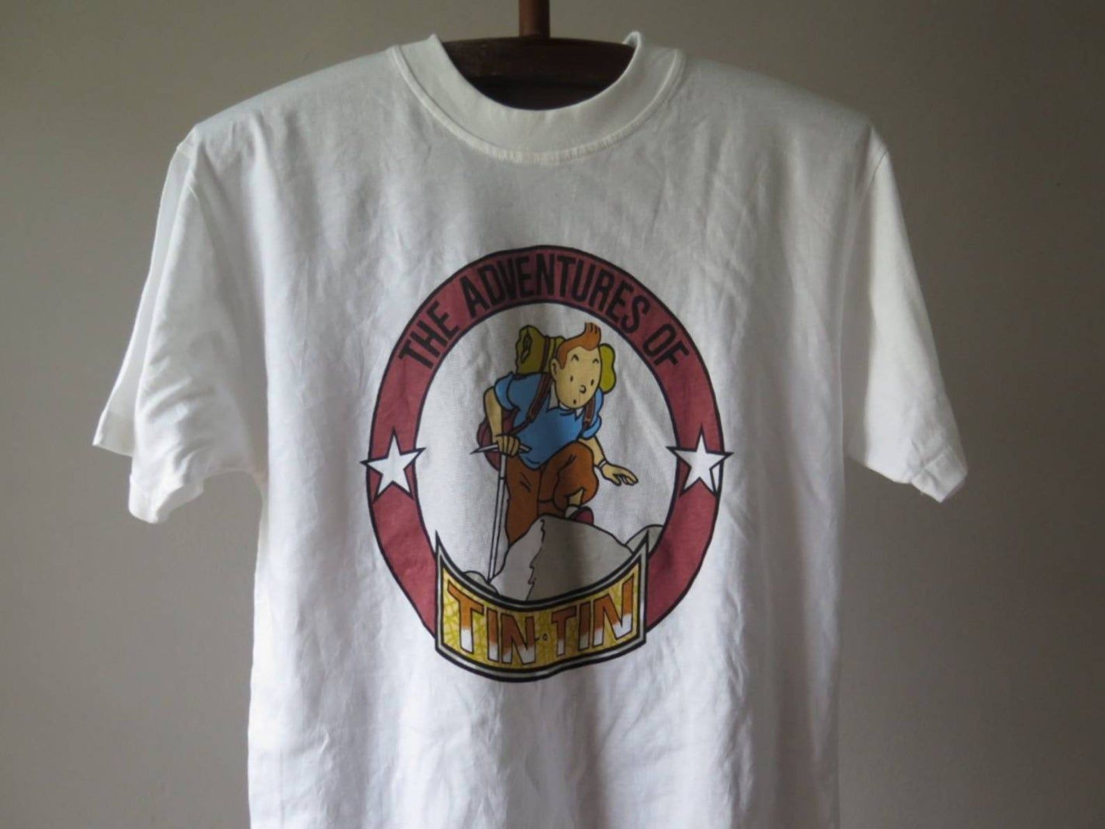 Vintage Tintin Tshirt The Adventures Of Tintin In America Comic Cartoon Tshirt Vintage Cartoon Tshirt Vintage Anime Tshirt Rare Tee