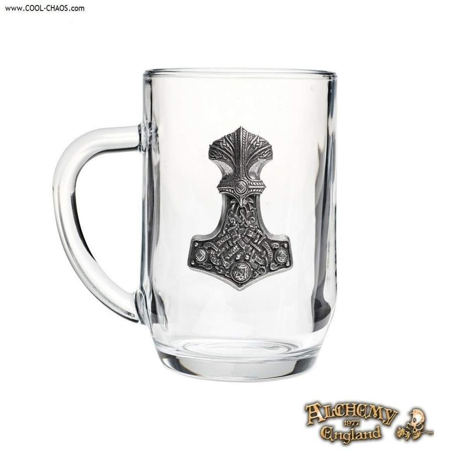 Pewter Thor Hammer Pint Glass Tankard Beer Mug from Alchemy Gothic 1977