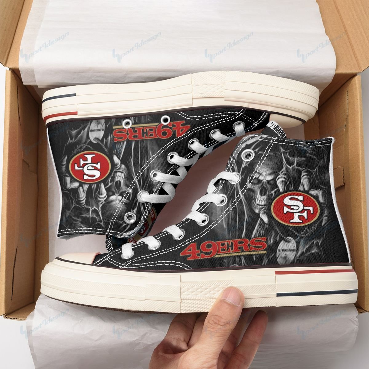 San Francisco 49ers New High Top Canvas Shoes 34