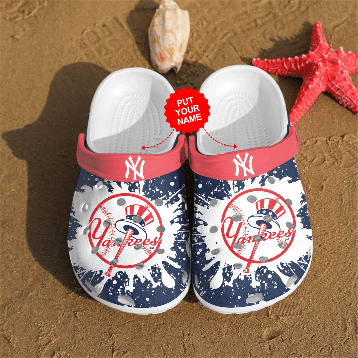 New York Yankees Custom Name Crocs Crocband Clog Comfortable Shoes