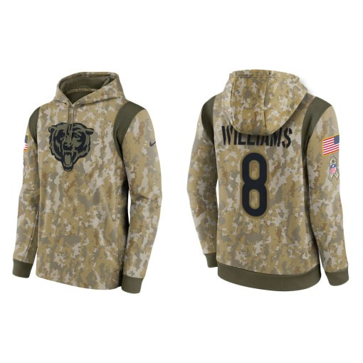 Damien Williams Chicago Bears Camo 2021 Salute To Service Veterans Day Therma Pullover Hoodie