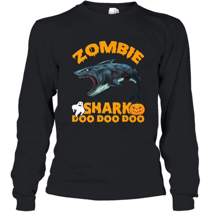 Zombie Shark Doo Doo Doo Halloween Shake Costume Lover Gifts Long Sleeve T-Shirt