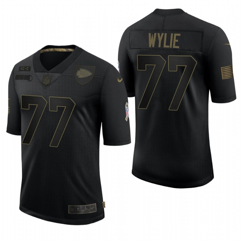 Men’S Kansas City Chiefs Andrew Wylie Black 2020 Salute To Service Limited Jersey – All Stitched, Embroidery