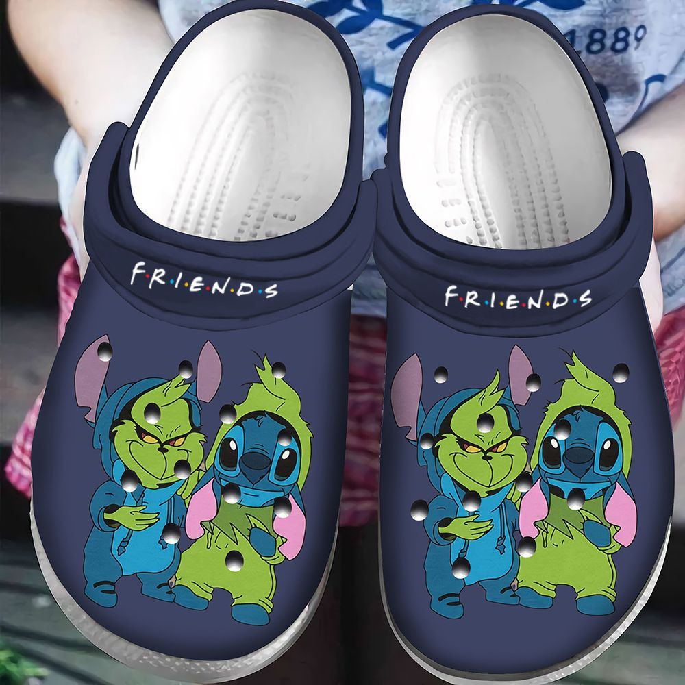 Friends Grinch And Stitch Crocss Classic Clogs Shoes