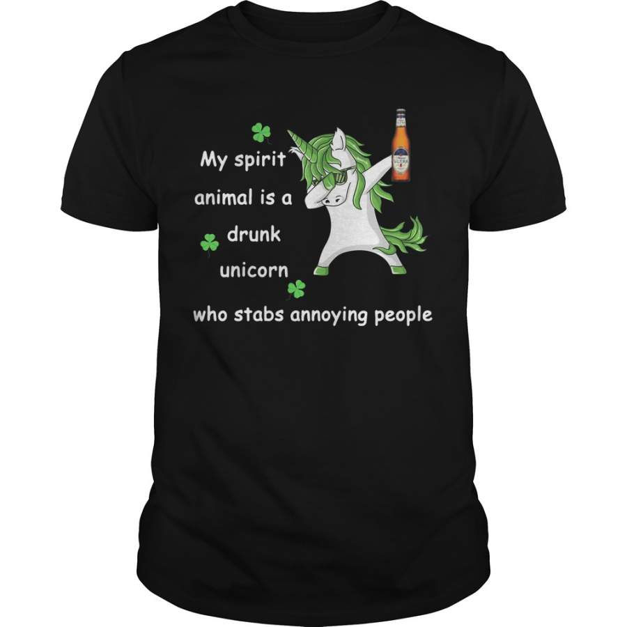 Michelob Ultra My spirit animal is a drunk unicorn who stabs annoying people T-Shirt