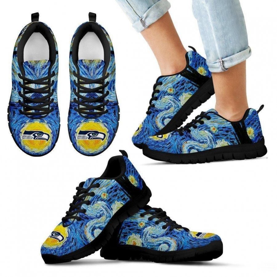 Sky Style Art Nigh Exciting Seattle Seahawks Sneakers #554