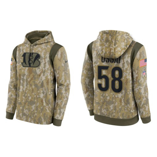 Joseph Ossai Cincinnati Bengals Camo 2021 Salute To Service Veterans Day Therma Pullover Hoodie