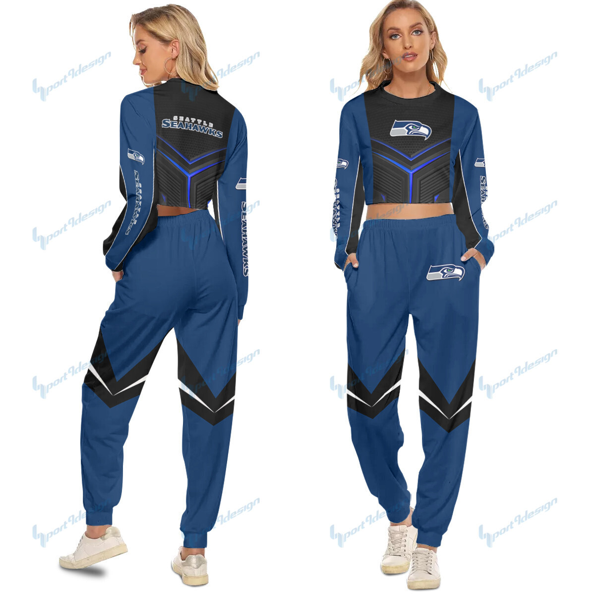 Seattle Seahawks Crop Sweatshirt Suit 23