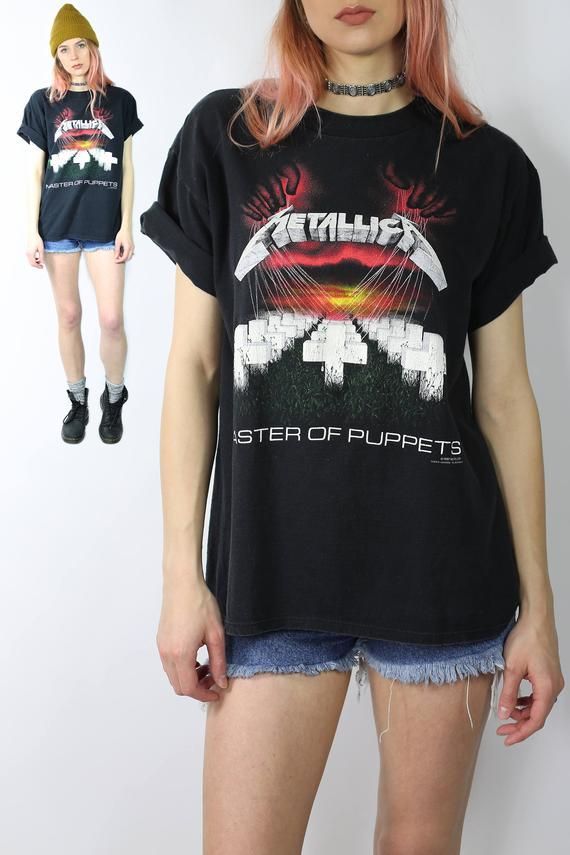 Vintage Metallica 80S 90S Metal Shirt Master Of Puppets Heavy Metal Rock Music Shirt