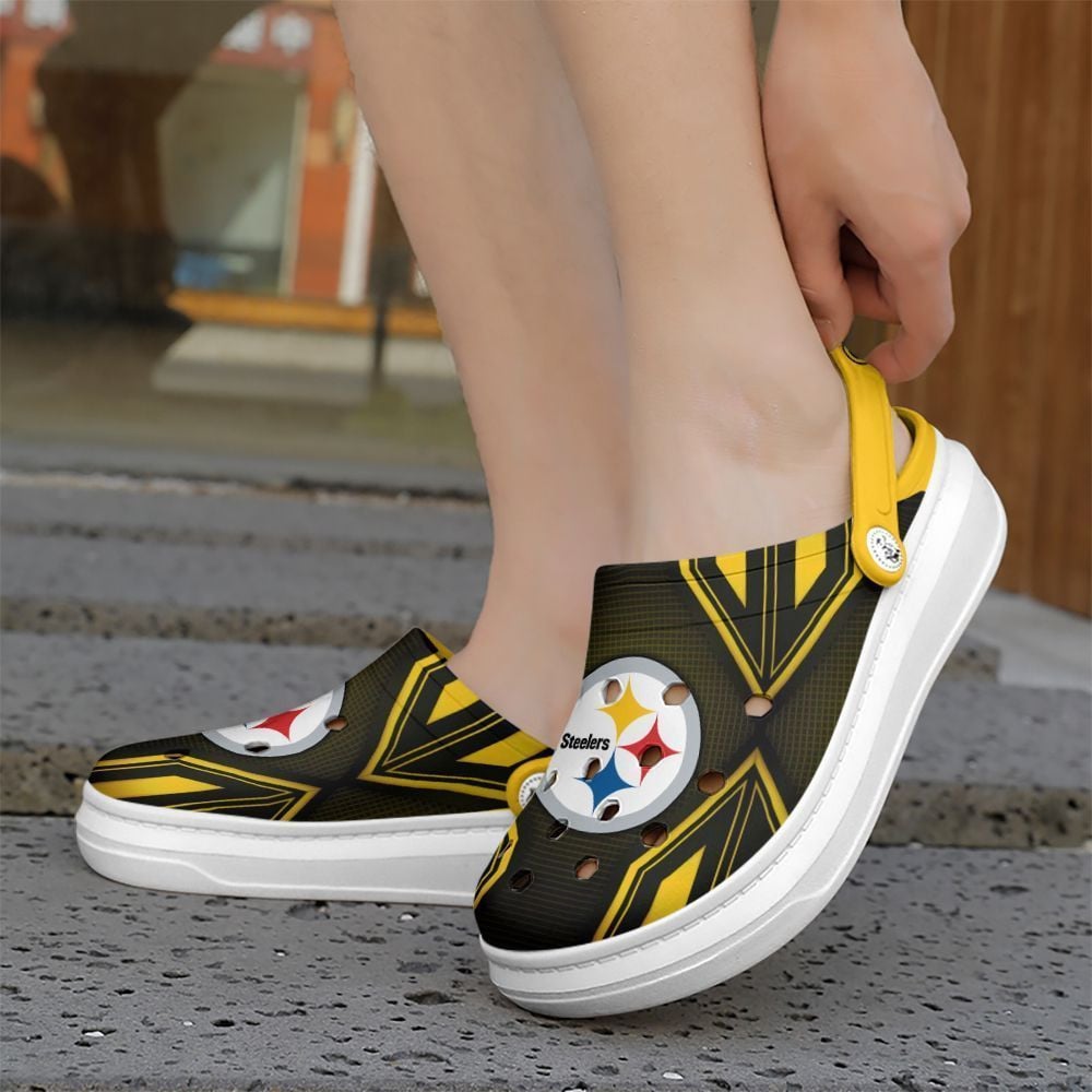 Pittsburgh Steelers Crocs Crocband Clog Comfortable Water Shoes 35