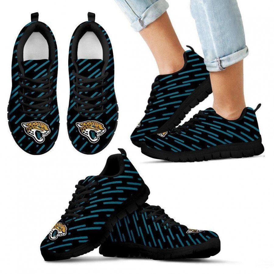 Marvelous Striped Stunning Logo Jacksonville Jaguars Sneakers #863