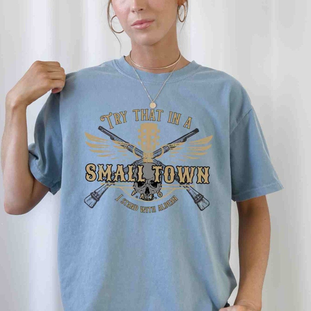 Comfort Colors® Try That In A Small Town I Stand With Adlean Comfort Colors Shirt, American Flag Quote, Jason Aldean Shirt, Country Music