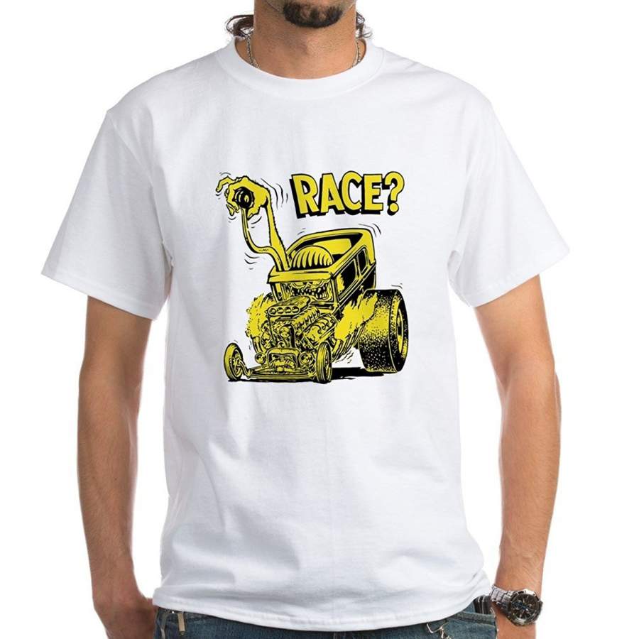 Fashion Man Cafepress Race Vintage Hot Rod Custom Car T-shirt – 100% Cotton T-shirt White