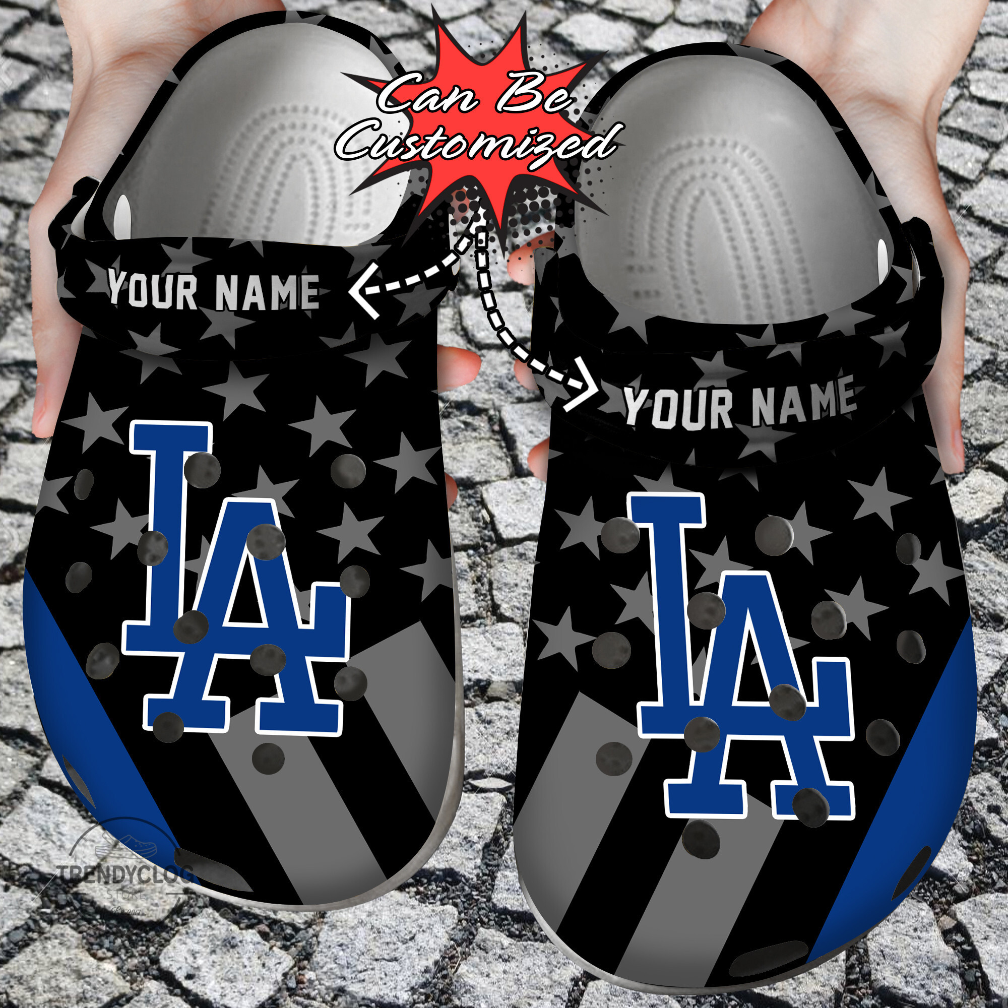 Baseball Crocs Personalized La Dodgers Star Flag Clog Shoes