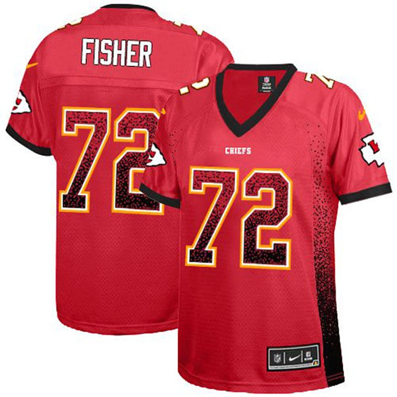 Women Eric Fisher #72 Kansas City Chiefs Red Drift Fashion Jersey