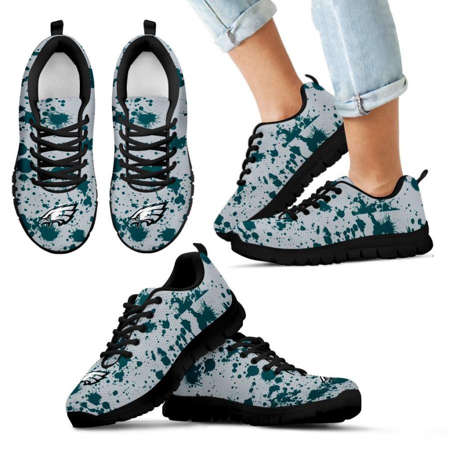 Splatters Watercolor Philadelphia Eagles Sneakers