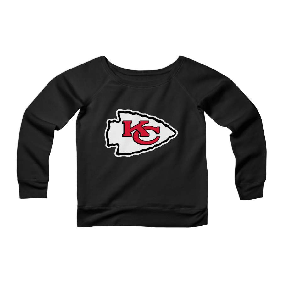 Kansas City Chiefs Kc Football CPY Womans Wide Neck Sweatshirt Sweater