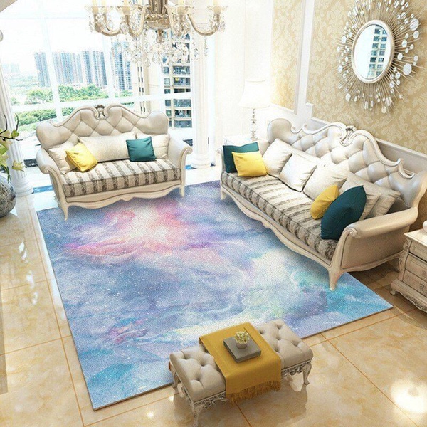 3D Abstract Geometric Soft Colored Themed Design Area Rug Home Decor