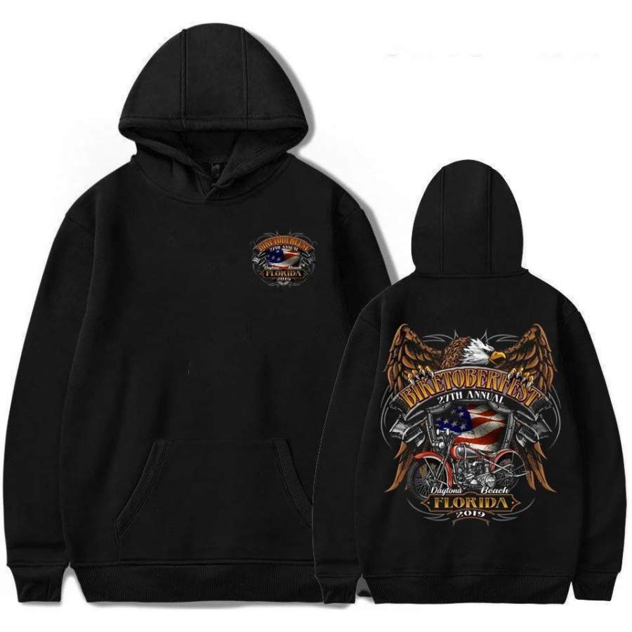 2019 Biketoberfest Daytona Beach Rebel Rider Hoodie Black