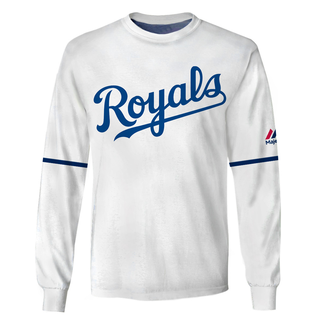 Kansas City Royals Custom Name Number White Gift For Fan 3D Full Printing Sweatshirt