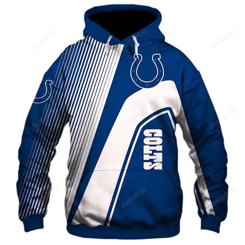 Tshirtcustom - Custom Hoodie - Indianapolis Colts 3D Hoodie Zip Hoodie - Nfl 3D All Over Print Hoodie Zip Hoodie