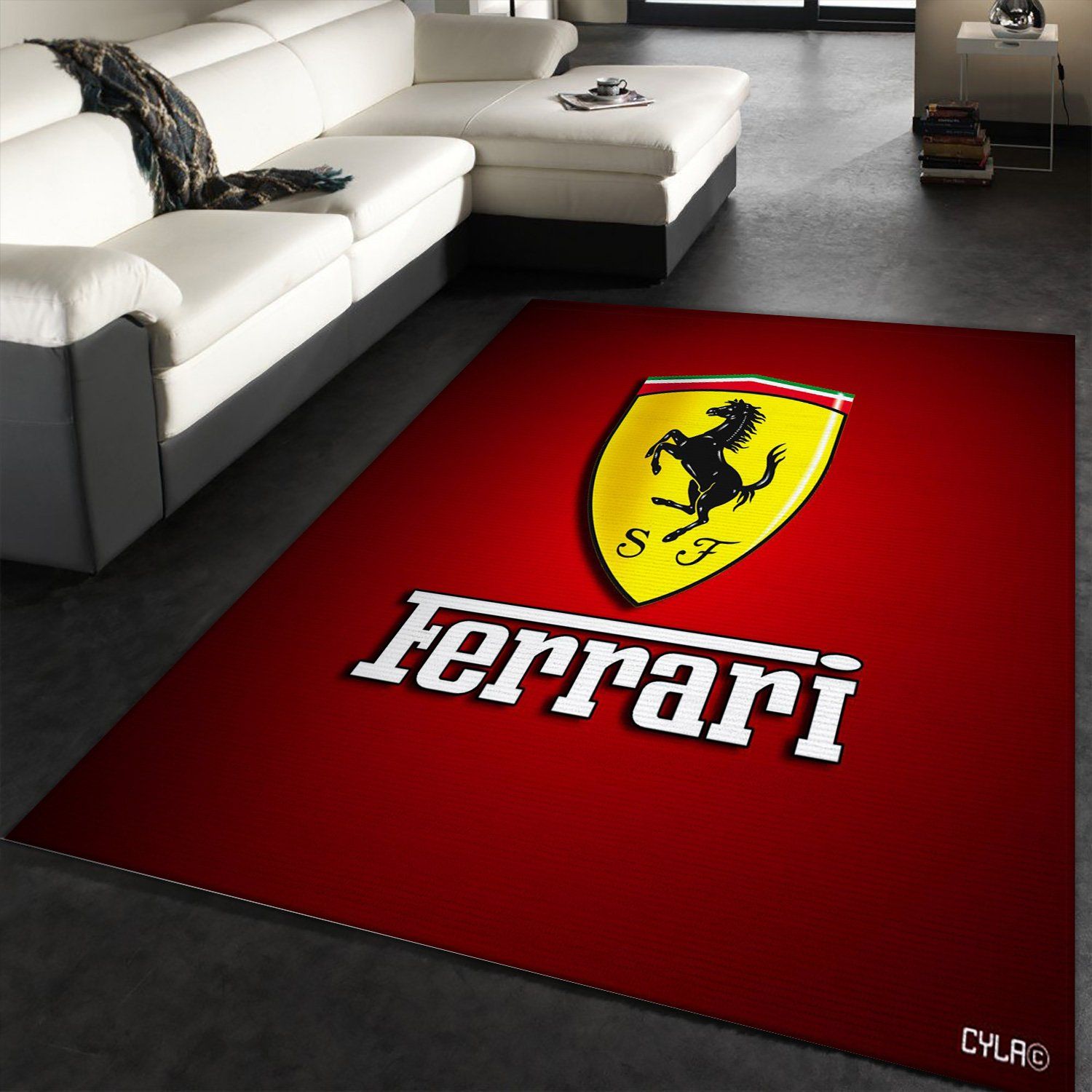 Ferrari Logo Area Rug For Christmas Bathroom Home Decor Floor Decor