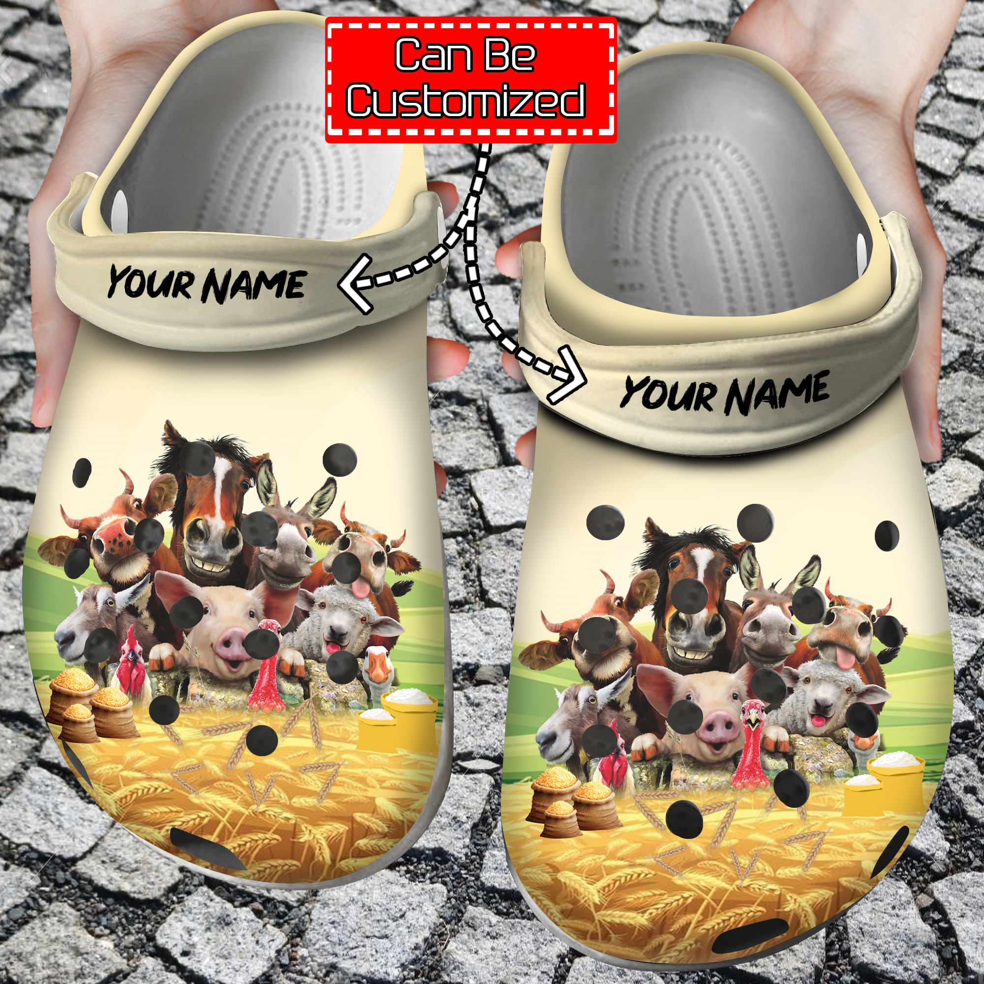 Custom Crocs – Personalized Funny Farm With Animals Country Girl Clog Shoes