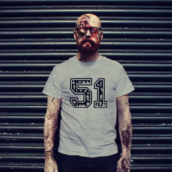 Area 51 Probers Unisex Mens T Shirt Zombie Tee Alternative Handmade Hand Screen Printed Sci Fi Superheroes Villains Football