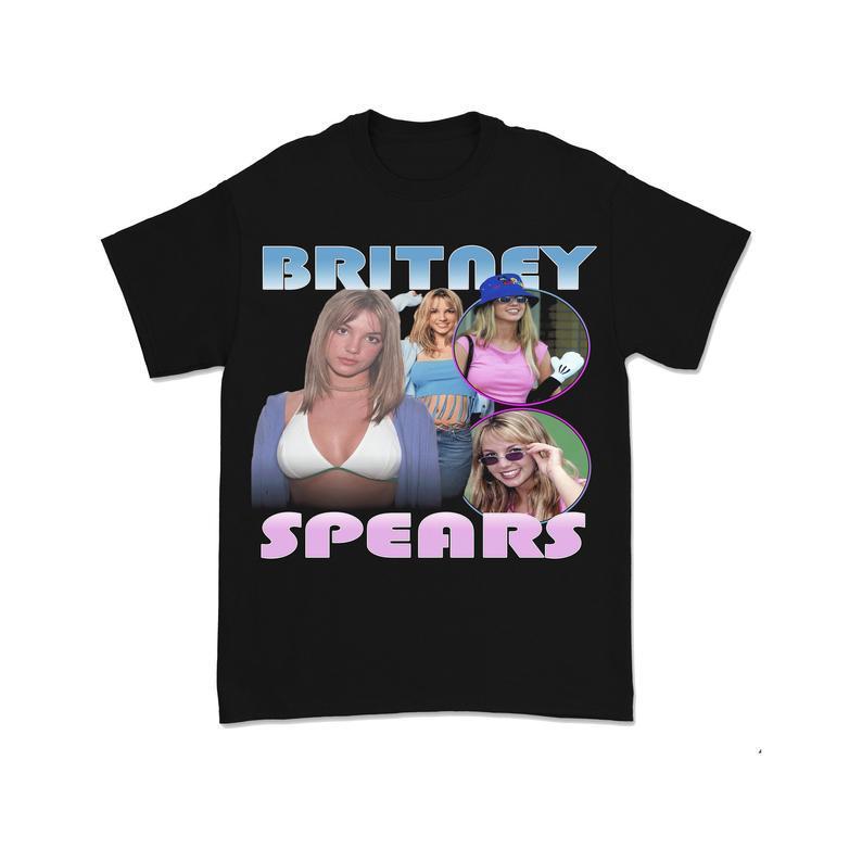 Britney Spears Vintage 90’s Black Print Pop Culture T-Shirt