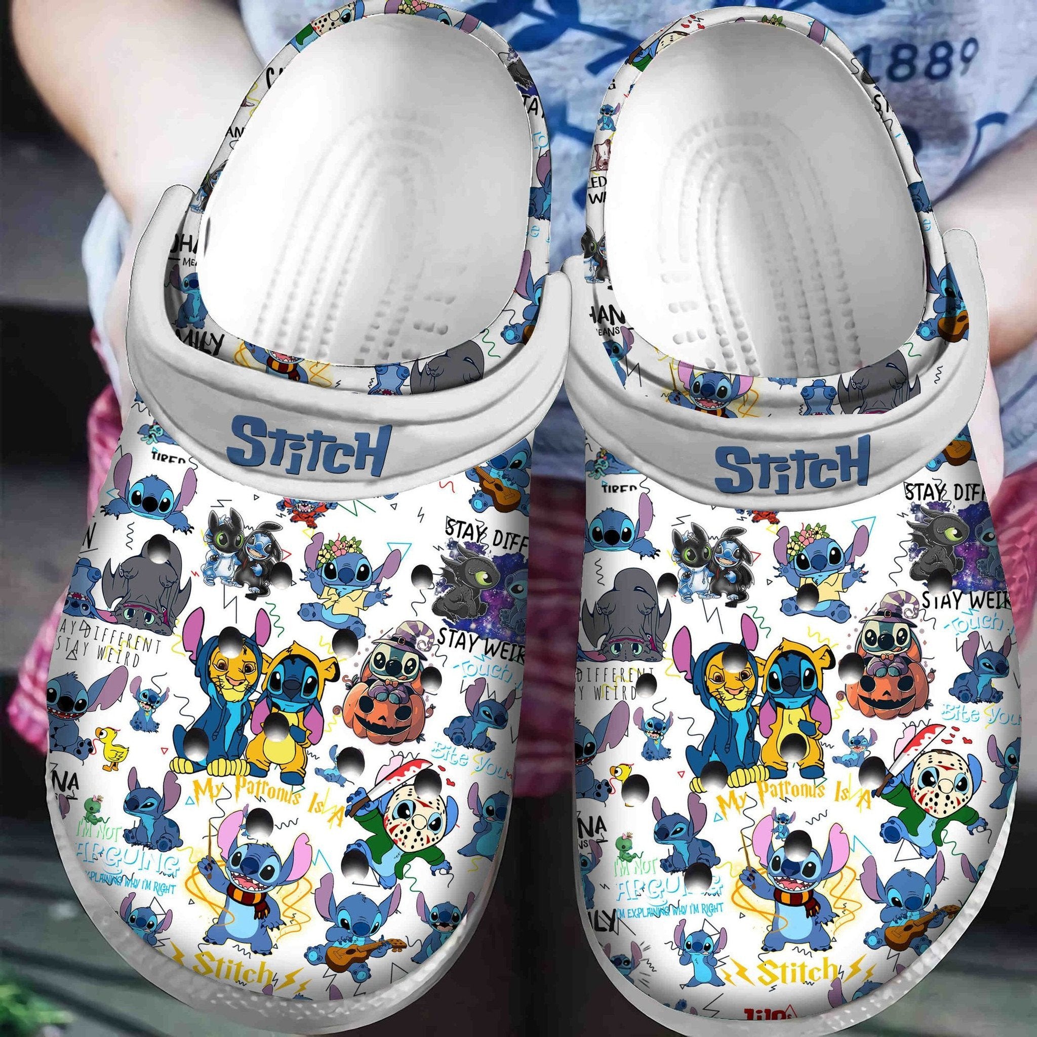 Stitch And Tigger Halloween For Men And Women Rubber 3D Crocband Clog