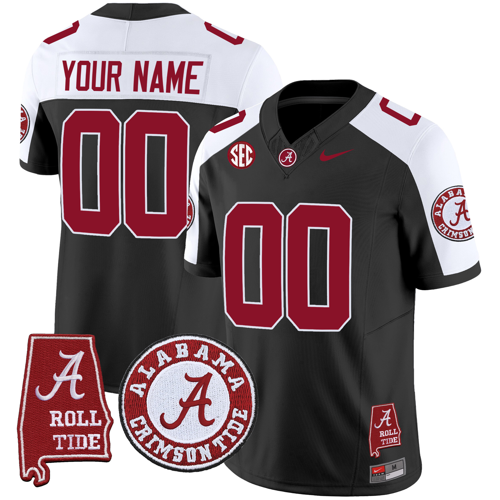 Alabama Crimson Tide Vapor Limited Custom Jersey V4 – Alabama Map – All Stitched