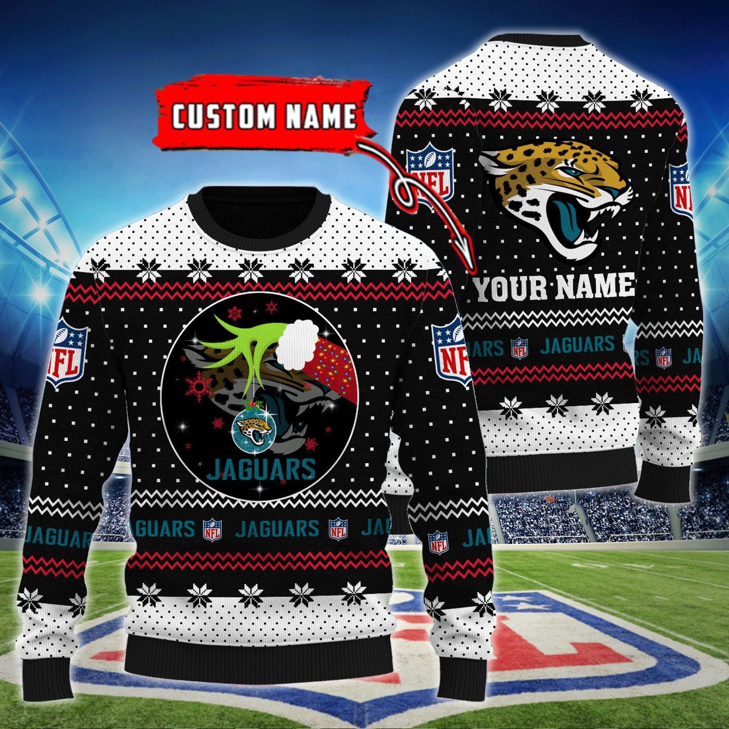 Jacksonville Jaguars Personalized Woolen Sweater Bg49