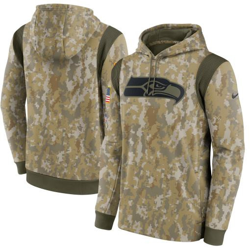 Seattle Seahawks 2021 Salute To Service Therma Performance Pullover Hoodie – Camo