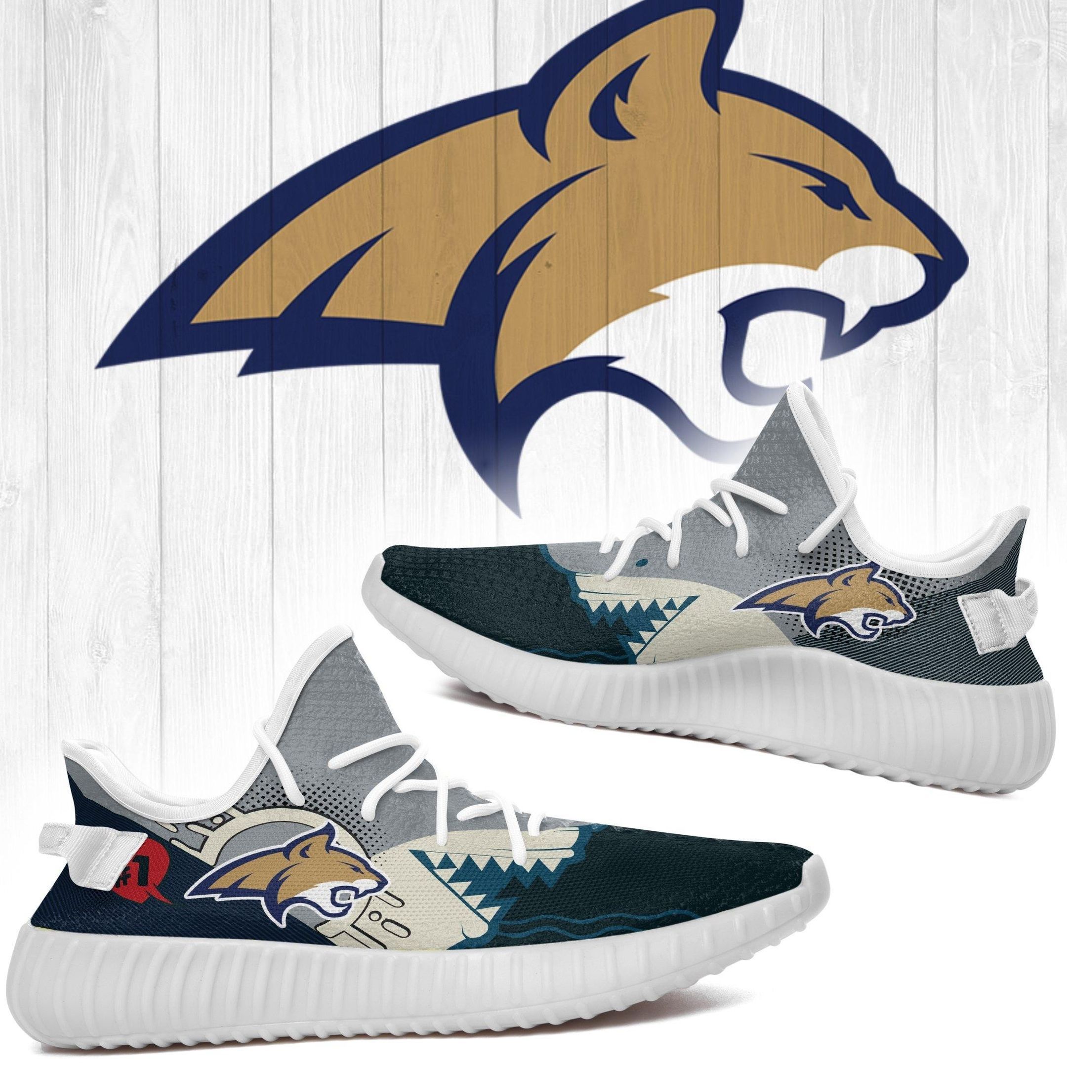 Shark Montana State Bobcats Nfl  Boost 350 V2 Shoes Custom  2020