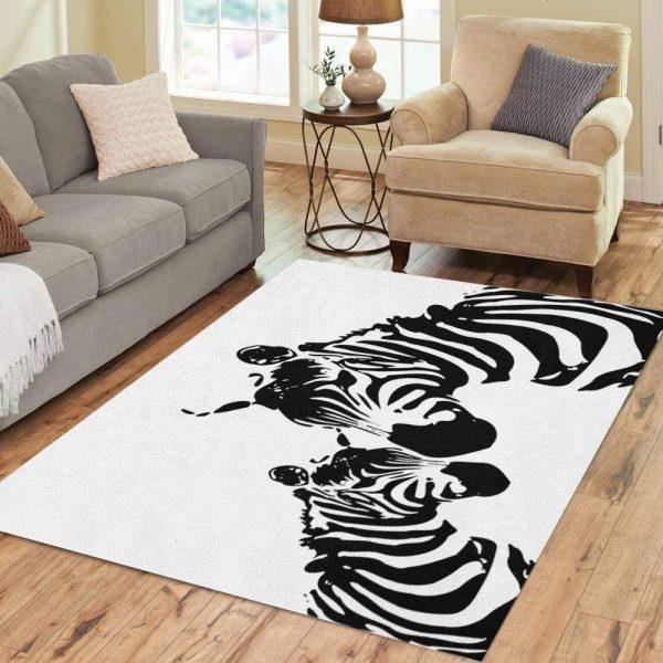 Zebra Art Home Decor Rectangle Area Rug 6