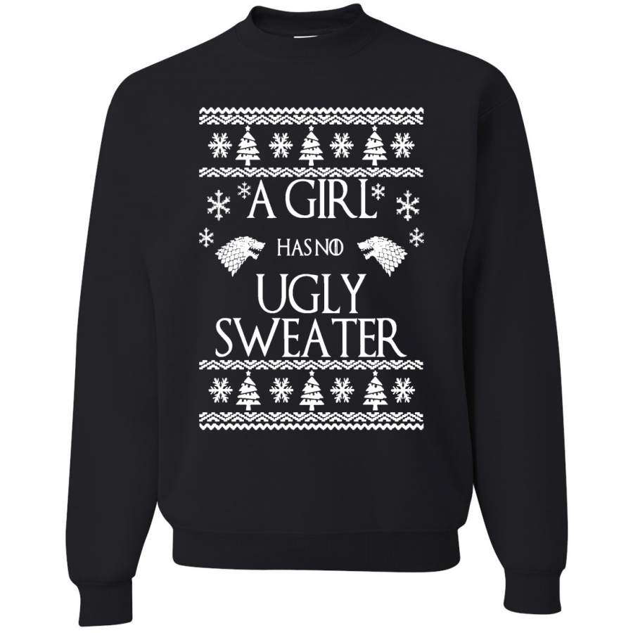 A Girl Has No Ugly Sweater White | Mens Christmas Crewneck Sweatshirt