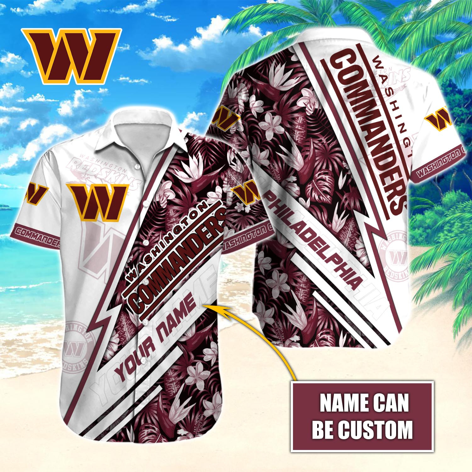 Washington Commanders Nfl-Hawaiian Shirt Custom T-40920