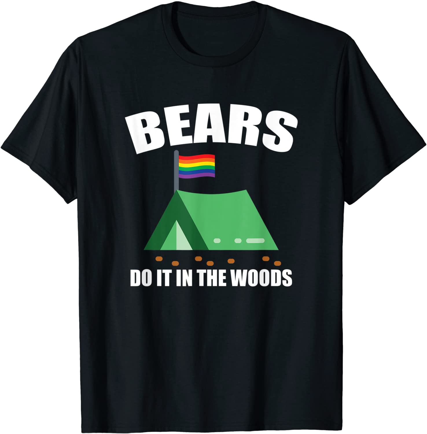 Funny Shirt For Gay Camping, Lgbt Pride Bear Camper T Shirt