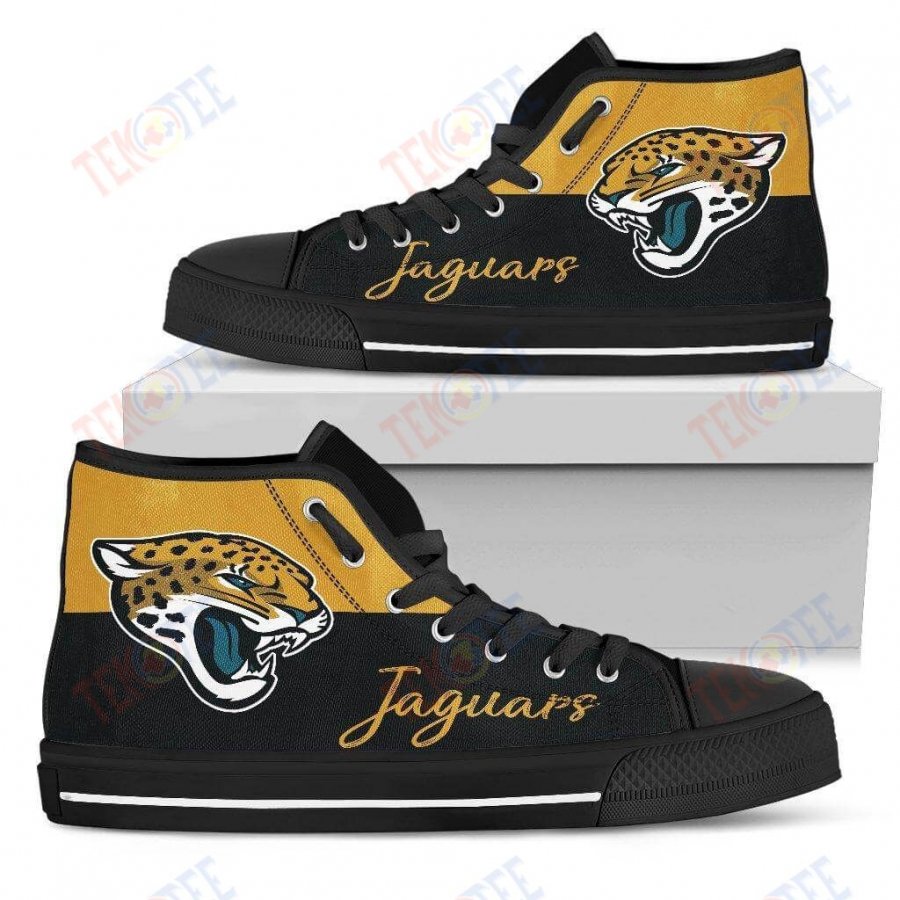 Mens Womens Njacksonville Jaguars High Top Shoes Divided Colours Stunning 15931443488124 – TMT353