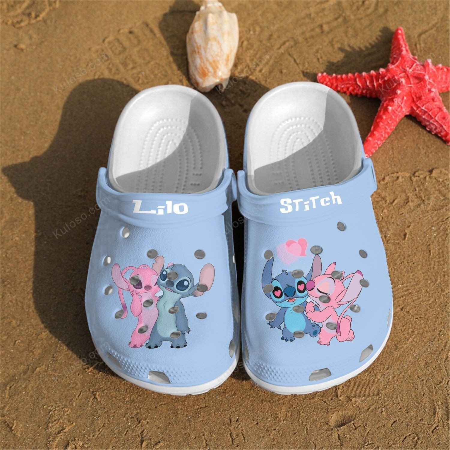 New Lilo Stitch Cute Crocss Crocband Clog Comfortable Water Shoes