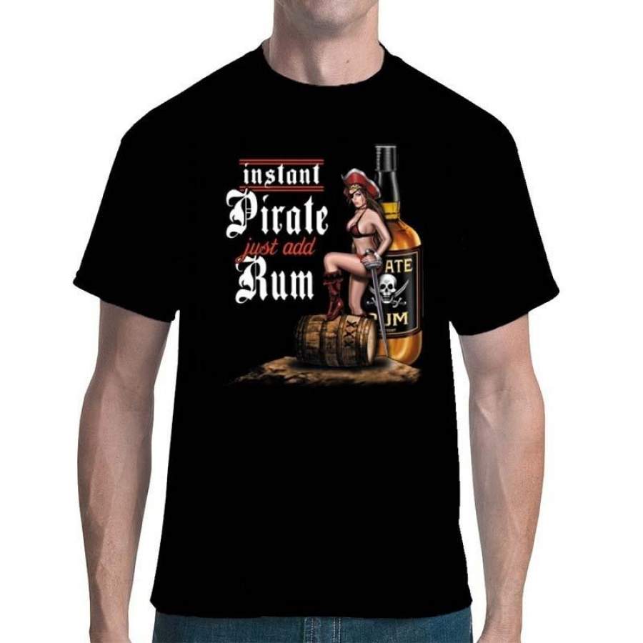 Pirate Girls Captain Morgan Rum T Shirt Men’s Hip Hop Vintage Summer Short Sleeve